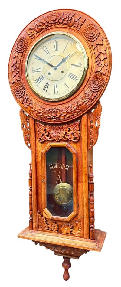 Wonderful American Ansonia Regulator Wall clock – ca1890 - Image 7