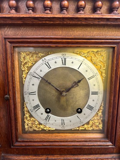 Lovely Arts & Crafts Oak Mantel Clock – ca 1900 - Image 6