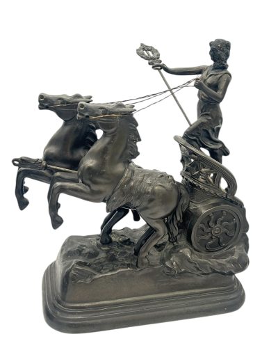 Wonderful Roman Chariots Figural Clock Garnitures – ca 1905 - Image 2