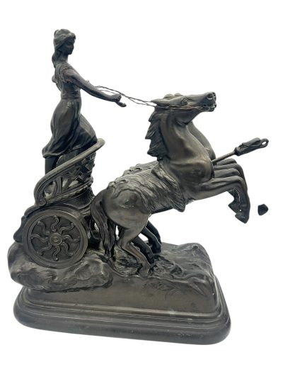 Wonderful Roman Chariots Figural Clock Garnitures – ca 1905 - Image 4