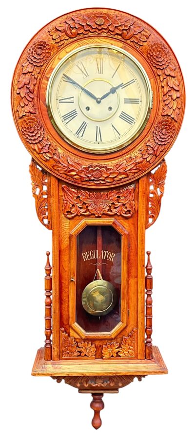 Wonderful American Ansonia Regulator Wall clock – ca1890 - Image 8