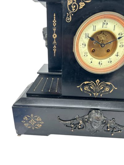 Fine Large Antique Slate 8-Day Mantel Clock -  Ca1890 - Image 8