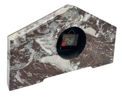 Fabulous French Art Deco Red & Black Marble Mantel Clock - Image 6