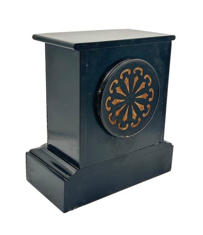 Incredible Large Antique Slate & Green Marble 8-Day Mantel Clock - C1880 - Image 10