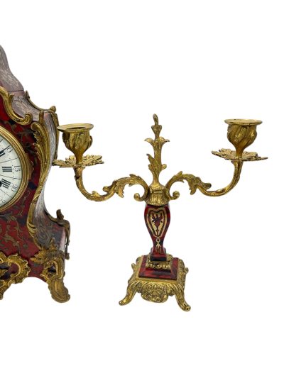 Fantastic French boulle Candelabra Clock set – Ca1870 - Image 3