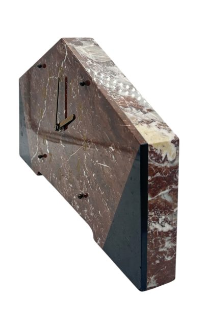 Fabulous French Art Deco Red & Black Marble Mantel Clock - Image 8