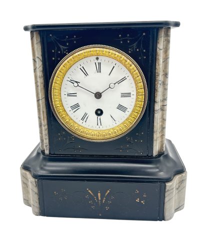 Lovely Timepiece Slate & marble Mantel Clock – ca1870 - Image 5