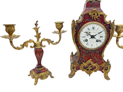 Fantastic French boulle Candelabra Clock set – Ca1870 - Image 4