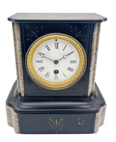 Lovely Timepiece Slate & marble Mantel Clock – ca1870 - Image 2