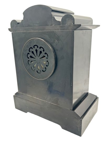 Incredible Large Antique Slate & Green Marble 8-Day Mantel Clock - C1880 - Image 7