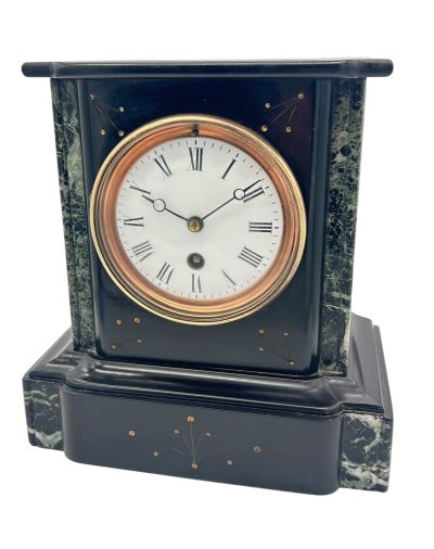 Beautiful Timepiece Slate & marble Mantel Clock – ca1880 - Image 7
