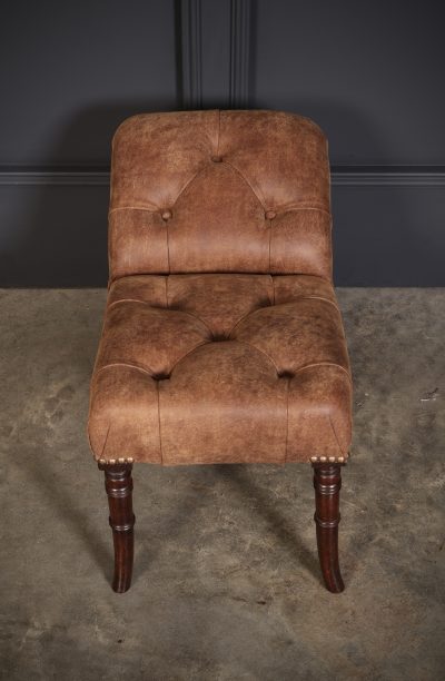 Regency Mahogany & Leather Footstool - Image 2