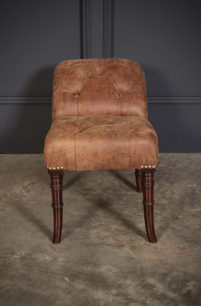 Regency Mahogany & Leather Footstool - Image 3