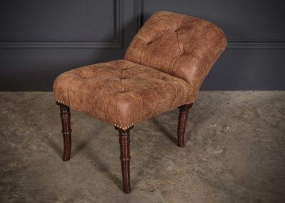 Regency Mahogany & Leather Footstool - Image 5
