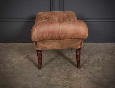Regency Mahogany & Leather Footstool - Image 7