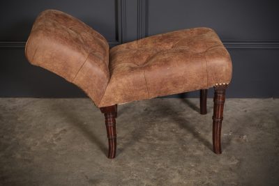 Regency Mahogany & Leather Footstool - Image 9