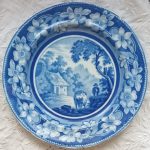 Antique English Georgian Blue and White Transfer Plate “The Cowman” Antique Ceramics