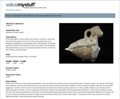 Unique Persian 11th Century anthropomorphic & Zoomorphic Drinking Vessel with Thermoluminescence (TL) Certificate Islamic Period - Image 5