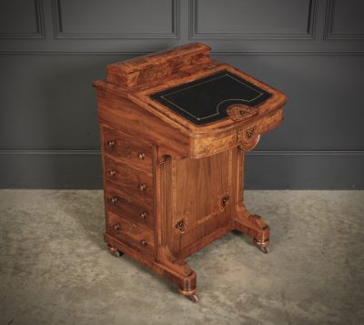 Victorian Walnut Marquetry Inlaid Davenport Desk - Image 2