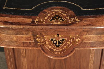 Victorian Walnut Marquetry Inlaid Davenport Desk - Image 11