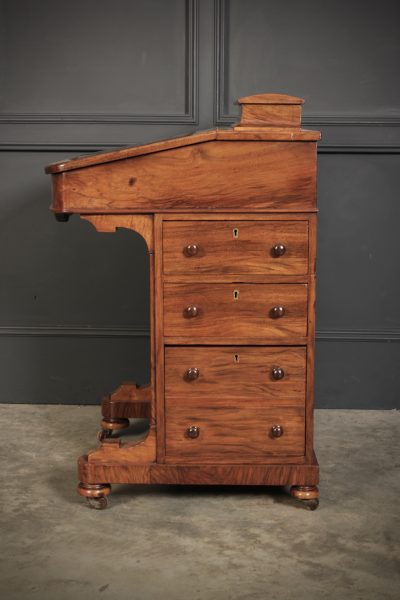 Victorian Walnut Marquetry Inlaid Davenport Desk - Image 16