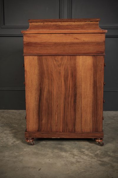 Victorian Walnut Marquetry Inlaid Davenport Desk - Image 17