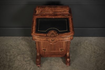 Victorian Walnut Marquetry Inlaid Davenport Desk - Image 19
