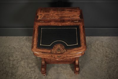 Victorian Walnut Marquetry Inlaid Davenport Desk - Image 20