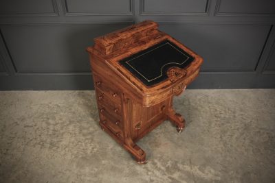Victorian Walnut Marquetry Inlaid Davenport Desk - Image 22
