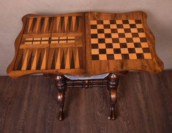 Victorian Walnut Games Table SAI1752 - Image 8