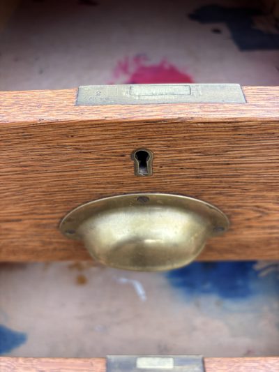 1930s Single Pedestal Oak Desk - Image 6