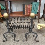 Small Antique Fire Grate & Fire Dogs Antique Miscellaneous