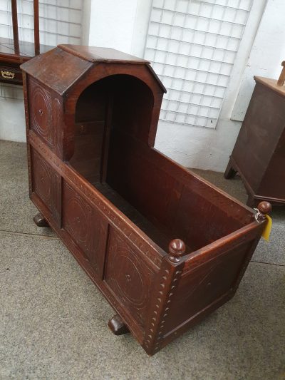 Antique Baby Rocking Cradle Cot Bed