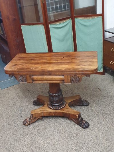 Antique Rosewood Card Games Table