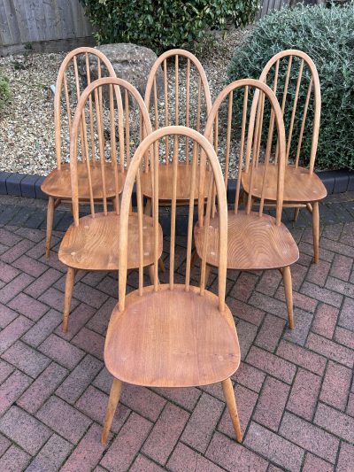 Mid Century Set of Six Ercol Windsor Dining Chairs - Image 3