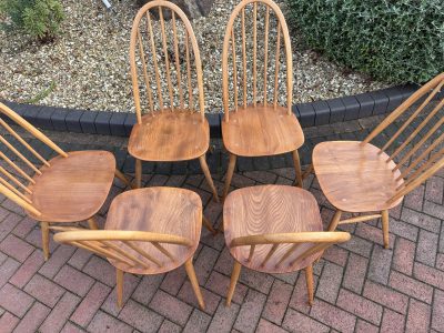 Mid Century Set of Six Ercol Windsor Dining Chairs - Image 2