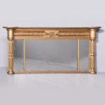 Regency Gilded Triptych Overmantel Mirror with a Lovely Degree of Wear Antique Mirrors
