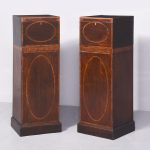 Pair of George III Inlaid Mahogany Dining Room Pedestals Antique Furniture