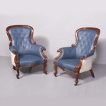 Impressive Pair of Large carved Mahogany William IV Armchairs armchair Antique Chairs