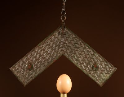 Chinese/Japanese Fine Cast Bronze Type Of Lithophone Musical Qing Triangle. 