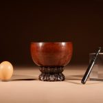 Interesting Complete Copper/Brass Set Of A Mini Japanese Buddhist Chanting Bell (Singing bowl) Japanese Antique Musical Instruments