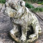 Vintage Weathered & Painted Stone Dog C.1950s Antique Collectibles