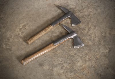 Pair of Elm Handled Auxiliary Fire Service Fireman's Axes