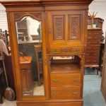 Antique Edwardian Mirror Door Wardrobe 19th century Antique Furniture