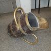 Antique Brass Bound Barrel Coal Scuttle