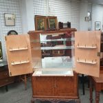 Good Antique 1930’s Walnut Cocktail Drinks Cabinet Amboyna cabinets Antique Cabinets