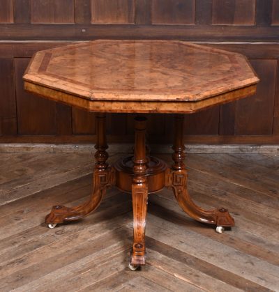 Octagonal walnut centre table SAI3680