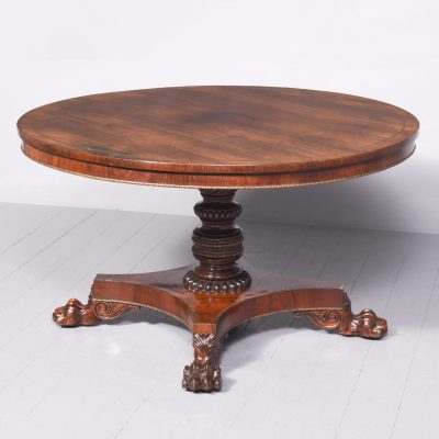 Regency Brass Inlaid Rosewood Centre Table