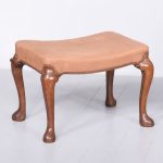 Stylish Whytock and Reid Mahogany Stool with Saddle Shaped Upholstered Seat Antique Stools
