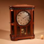 Art nouveau Rare Germany, Furtwangen/Black Forest Mahogany Mantel Clock Circa 1895.  Mantel Clock Antique Clocks